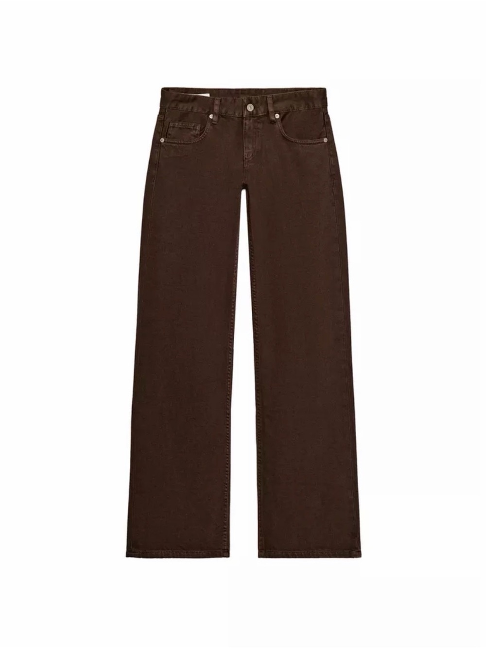 Zara TRF Wide Leg Low Rise Jeans in Dark Brown